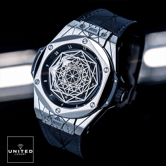 Hublot Big Bang Sang Bleu 415.NX.1112.VR.MXM16 Ultra Realistic Replica hublot big bang sang bleu 415.NX .1112.VR left Hublot Big Bang Sang Blue 415.NX_.1112.VR Replica black background