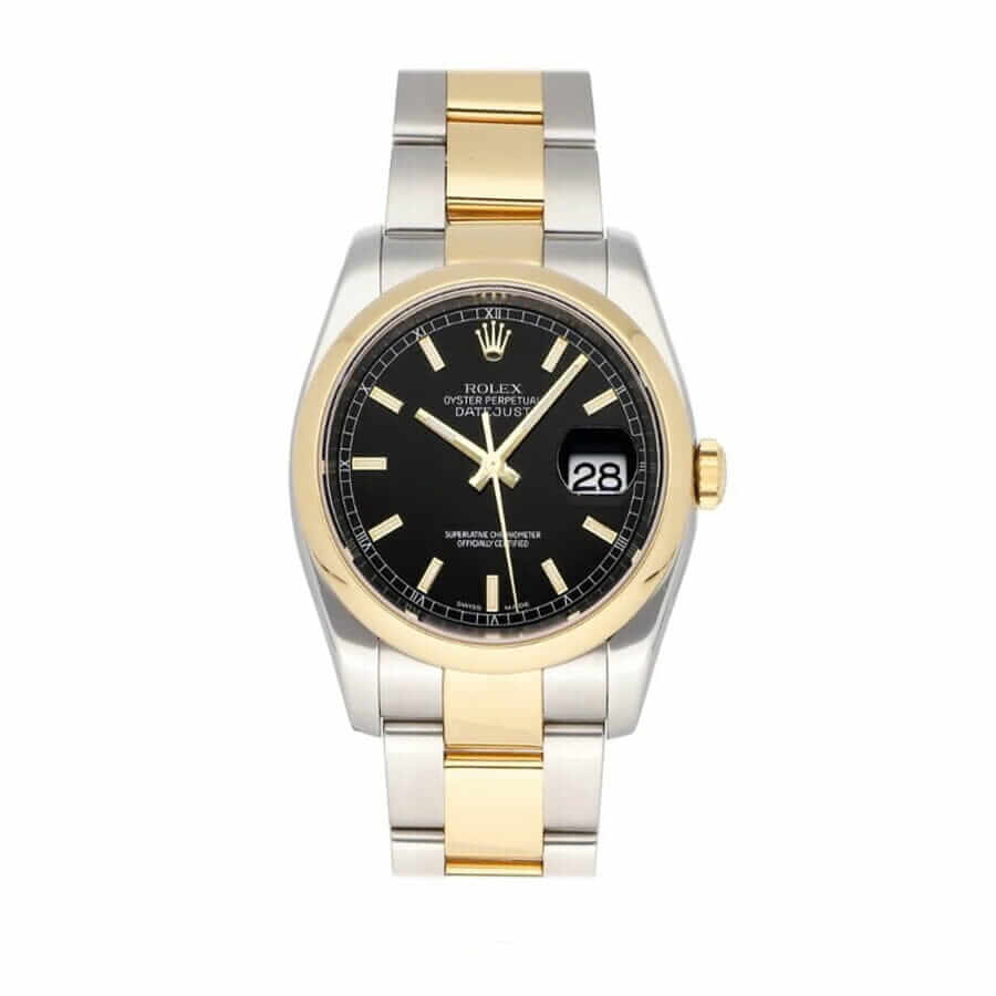 rolex-datejust-36-black-roman-numeral-dial-watch-116a231-jubilee-replica Rolex Datejust 116203 "Black Dial" Master Clone Quality - Image 1