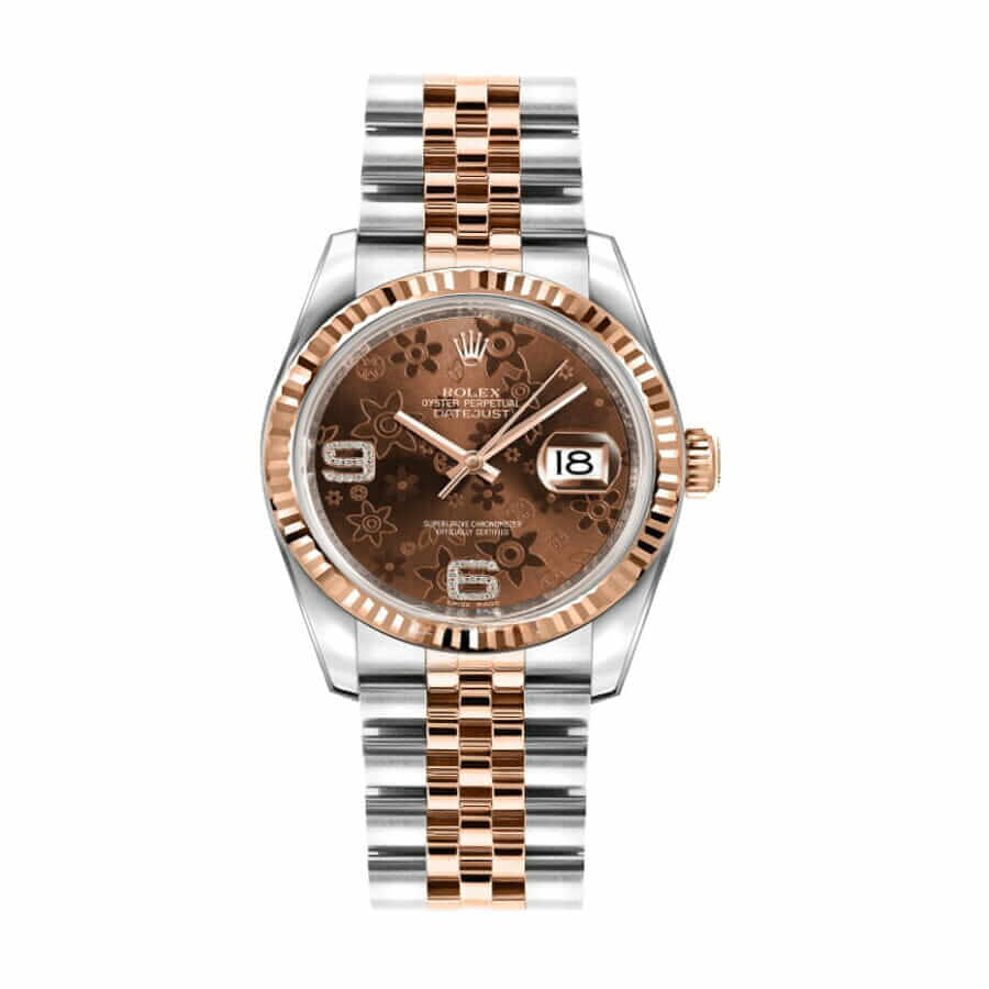 rolex-day-date-228238-n-yellow-gold-silver-diagonal-dial-replica-2 Rolex Datejust 116231-0105 "Chocolate Floral Dial" Ultra Clone 1:1 - Image 1