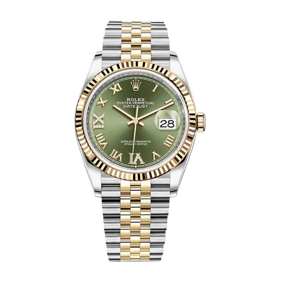 rolex-datejust-126283rbr-36mm-yellow-gold-steel-green-dial Rolex Datejust 126283RBR Master Clone Quality - Image 1