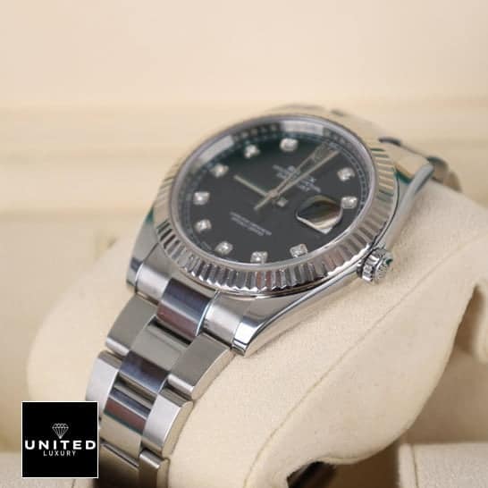 Rolex Datejust Black Diamond 126334 Exact Replica 1:1 rolex datejust diamond black replicaa Rolex Datejust Right Side & oyster bracelet