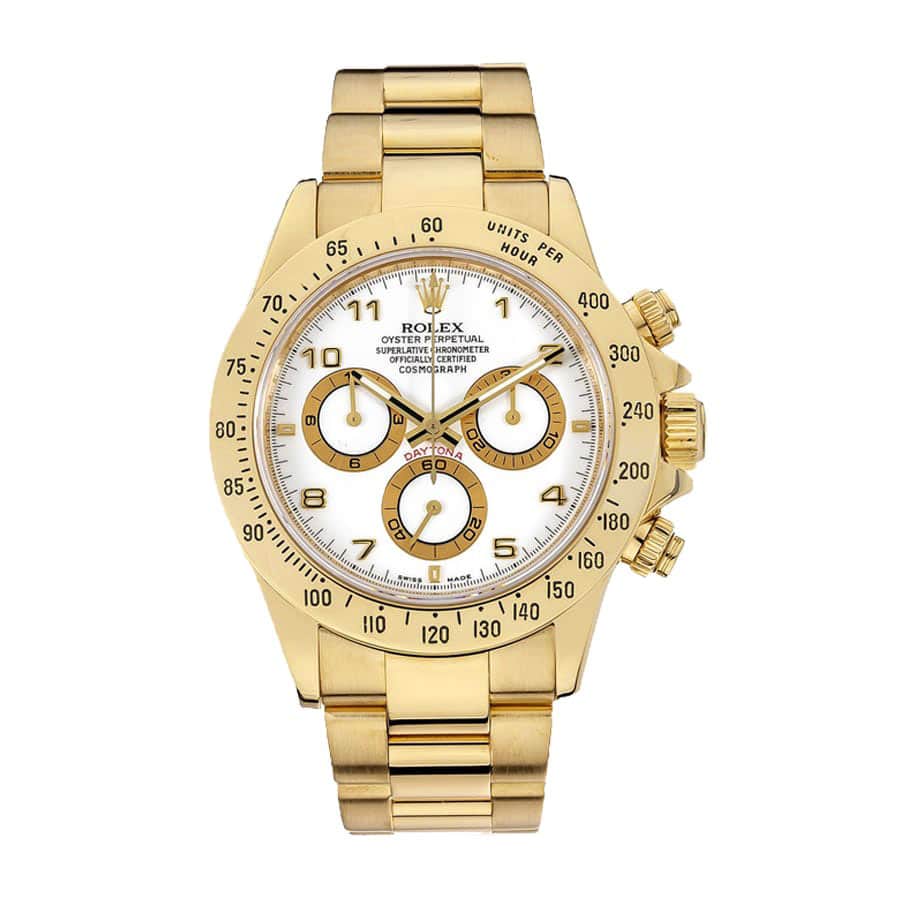 rolex-daytona-cosmograph-116528-jf-yellow-gold-white-dial-oyster-replica Rolex Cosmograph Daytona 116528 Exact Replica 1:1 - Image 1
