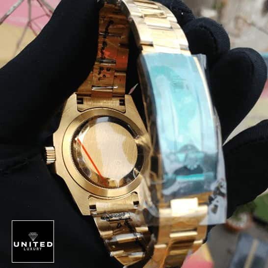 Rolex GMT-Master II 11678LN Premium Copy 1:1 rolex gmt green dial replicaa Rolex GMT Green Dial Replica Gold Bracelet and Clasp