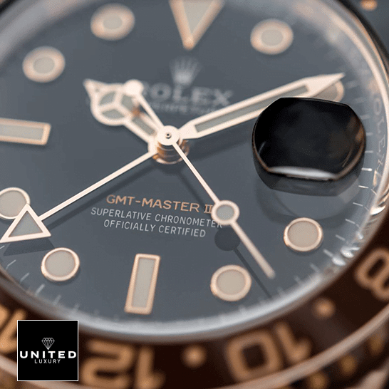 Rolex GMT-Master II 126715CHNR Perfect Clone 1:1 rolex gmt master 126715CHNR 0001 replica dial Rolex GMT-Master II 126715CHNR-0001 Replica dial is black with stick and dot indices