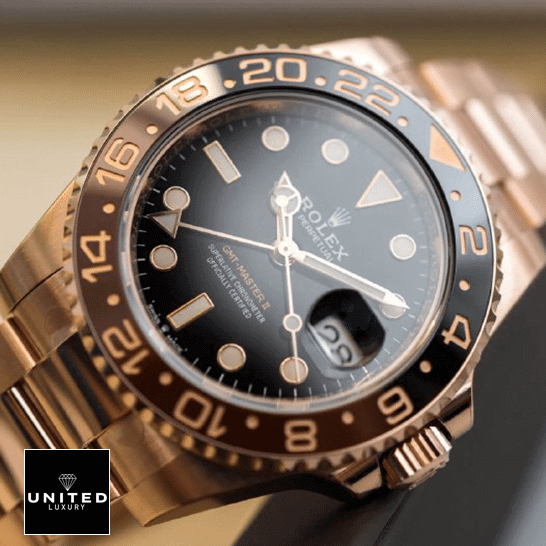 Rolex GMT-Master II 126715CHNR Perfect Clone 1:1 rolex gmt master 126715CHNR 0001 replica front Rolex GMT-Master II 126715CHNR-0001 Brown & Black Bezel Replica