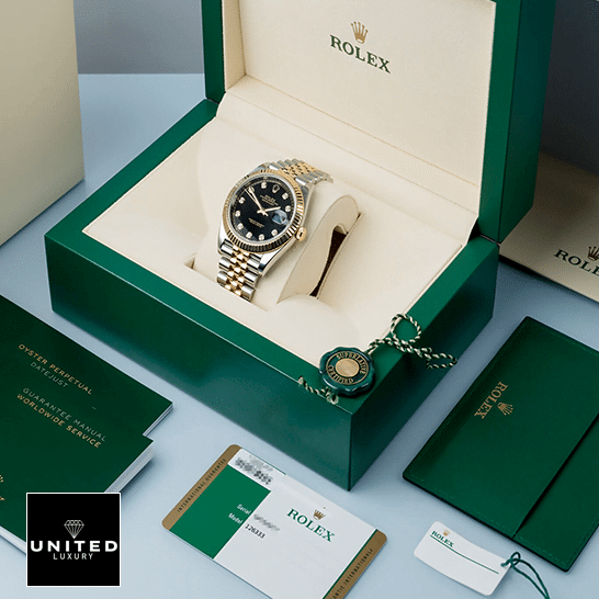 Rolex Datejust 12633BKDJ Ultra Realistic Replica Rolex Datejust 12633BKDJ Two Tone Jubilee Bracelet Replica in the Green Rolex Box