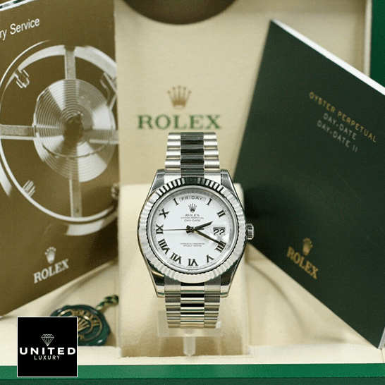 Rolex Day-Date II 218239 "White Dial" Perfect Clone Quality Rolex Day-Date II 218239 Replica in the Rolex Box & Instructions for Use
