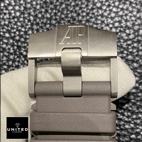 Audemars Piguet Royal Oak Offshore 26568IM.OO.A004CA.01 "Michael Schumacher" Premium Replica 1:1 audemars piguet royal oak offshore michael schumache titanium man Audemars Piguet Royal Oak Grey Rubber Bracelet Replica steel clasp on the hand