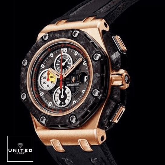 Audemars Piguet Royal Oak Offshore 26290RO.OO.A001VE.01 "Grand Prix" Ultimate Clone Quality audemarspiguet royaloakoffshore 26290RO.OO .A001VE.01 replica left audemarspiguet-royaloakoffshore-26290RO.OO_.A001VE.01-replica-left
