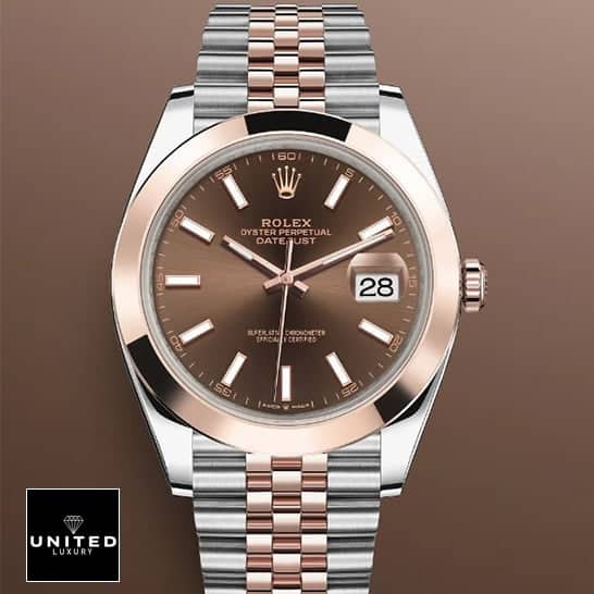 Rolex Datejust 278341RBR Chocolate Diamond Dial Authentic Clone 1:1 wqsa Rolex datejust everose gold replica jubilee bracelet and brown background