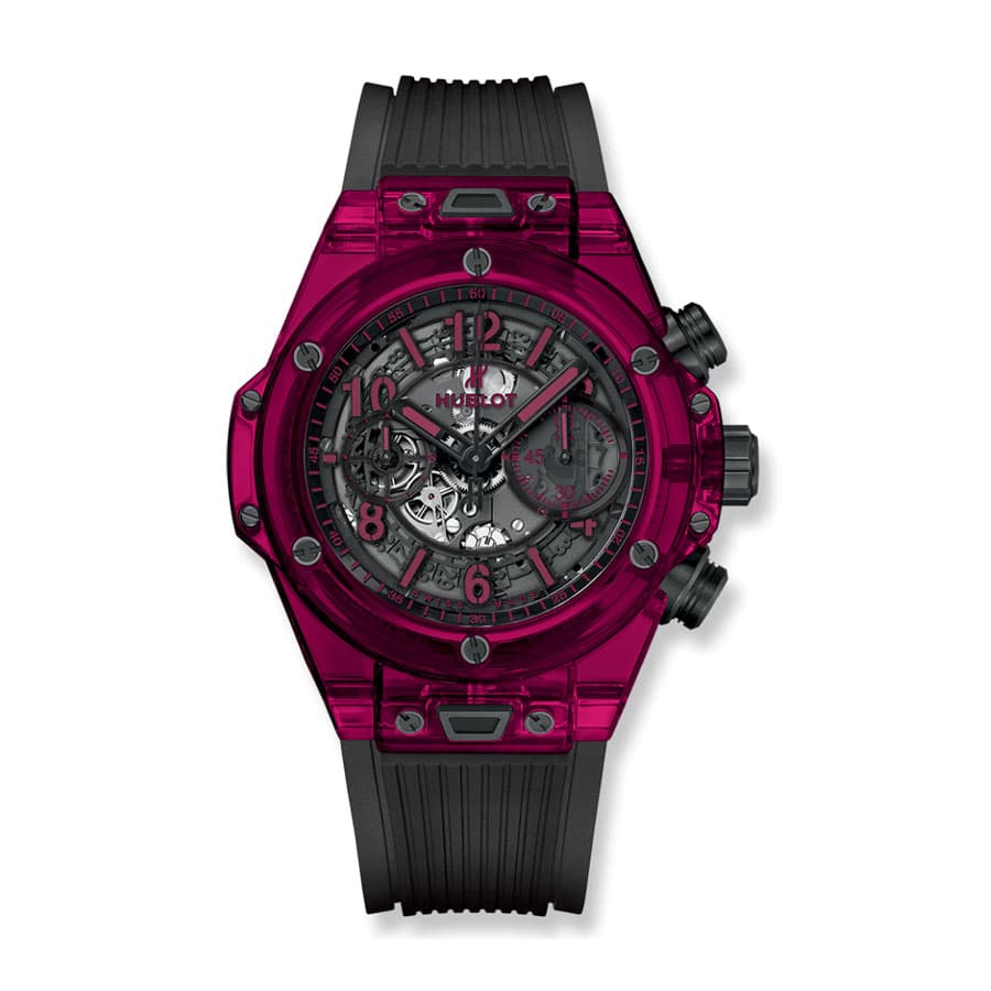 hublot-big-bang-unico-sapphire-red-sapphire-watch-411-jr-4901-rt Hublot Big Bang Unico "Red Sapphire" Skeleton 411.JR.4901.RT Ultra Detailed Clone - Image 1