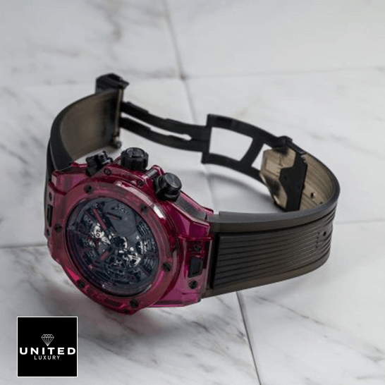 Hublot Big Bang Unico "Red Sapphire" Skeleton 411.JR.4901.RT Ultra Detailed Clone hublot big bang unico red sapphire 411.JR .4901.RT dial 1 Hublot Big Bang Unico Red Sapphire 411.JR_.4901.RT Replica opened clasp