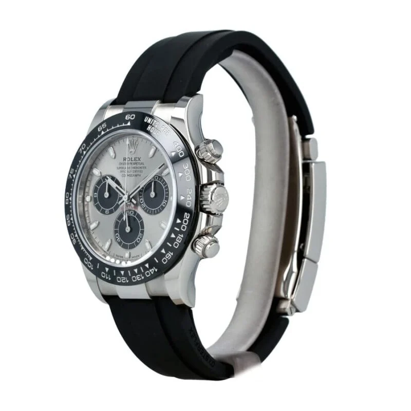 Home rolex cosmograph daytona white gold steel dial 116519ln 1