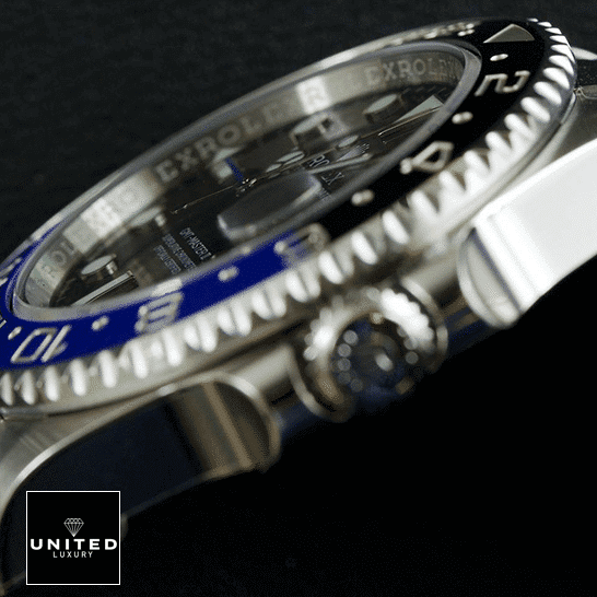 Rolex GMT-Master II 116710BLNR "Batman" Authentic Clone 1:1 Rolex GMT-Master II 116710BLNR Black & Blue Bezel Replica Crown Pusher