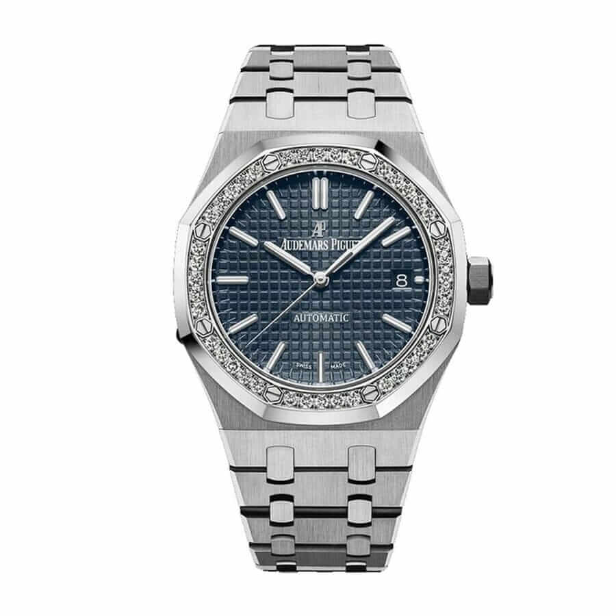 royal-oak-37mm-blue-dial-selfwinding AP Royal Oak 15451ST.ZZ.1256ST.03 Diamond Re-creation Supreme Copy 1:1 - Image 1