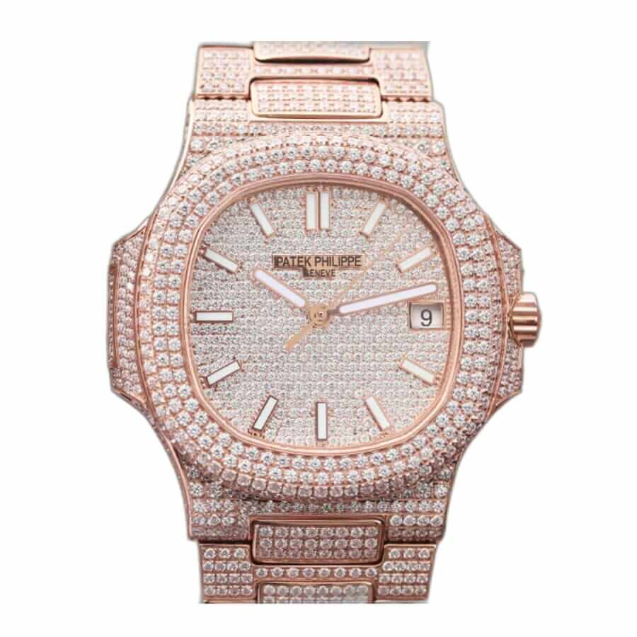 patek-philippe-nautilus-steel-5711-lue-dial-replica-1-1-1 Patek Philippe Nautilus "Iced Out" 5719/10G Exceptional Replica 1:1 - Image 1