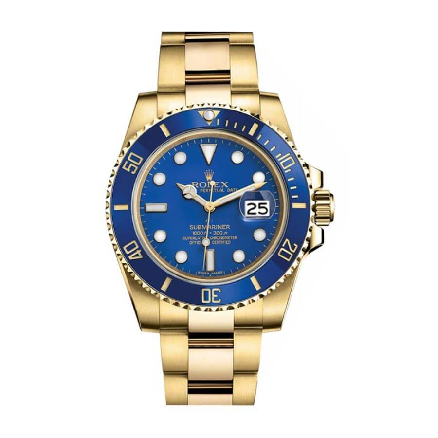 rolex-submariner-blue-dial-gold-116618lb-replica Rolex Submariner Date "Bluesy" 326934-0003 Precision Replica Edition - Image 1