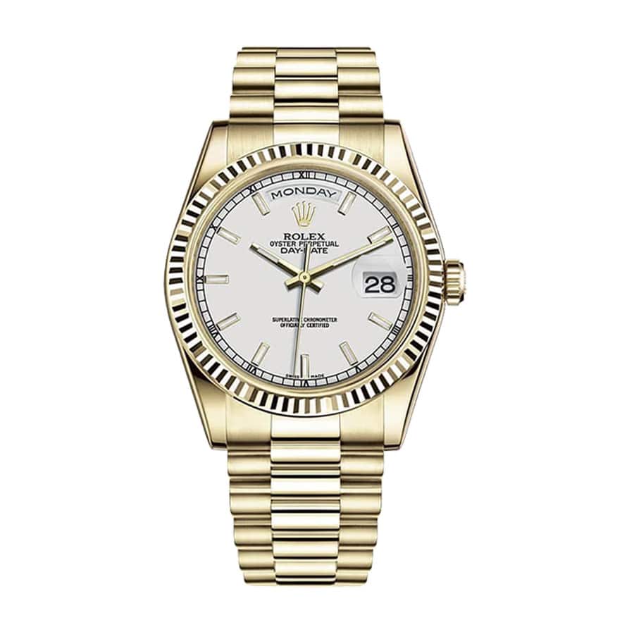 rolex-day-date-automatic-yellow-gold-champagne-dial-118238-1 Rolex Datejust "Ivory Dial" 228239 High-End Clone Quality - Image 1