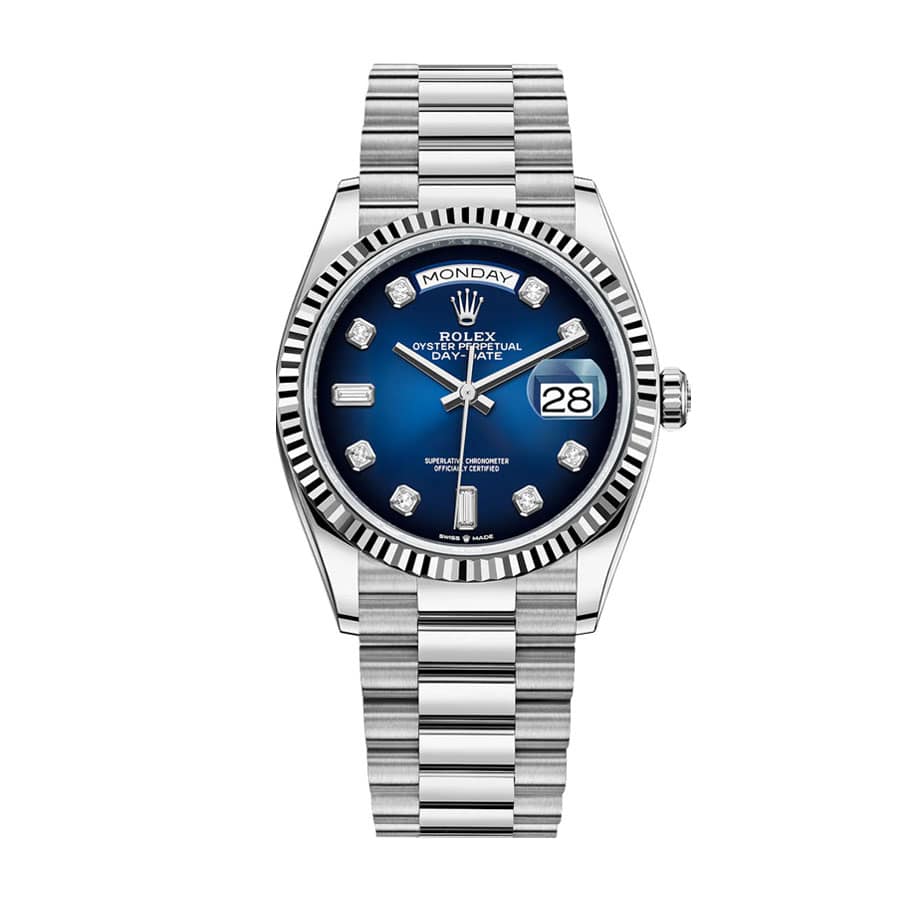 rolex-day-date-36-blue-dial-128239-replica Rolex Day-Date 128239 "Blue Diamond Dial" High Fidelity Replica - Image 1