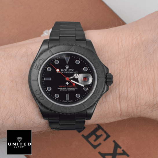 Rolex Yacht-Master 116622 "Titan Black" Ultra Accurate Clone Rolex Yacht Master Triple Red Titan Black Replica on the wrist