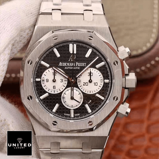 Audemars Piguet Royal Oak Chronograph 26331ST "Black Dial" Next Level Replica audemars piguet royal oak selfwinding 26331ST.OO .1220ST.02 replica steel unitedluxurynet 1 Audemars Piguet Royak Oak Black Dial Replica stainless steel on the hand