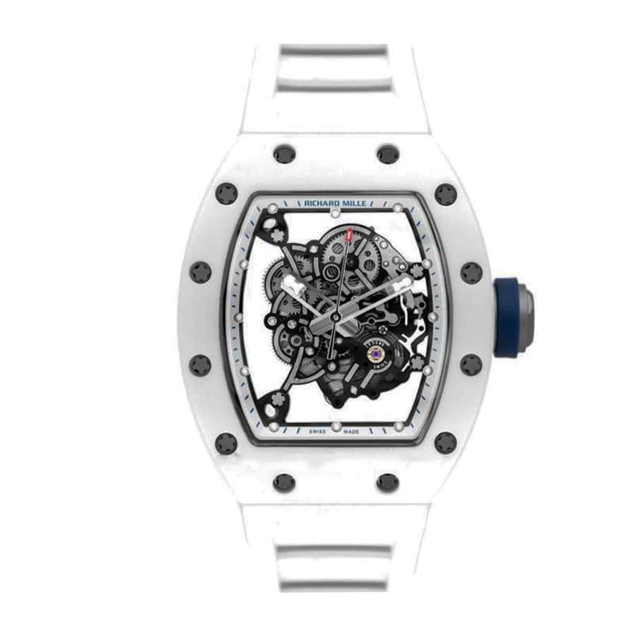 richard-mille-rm55-kv-white-ceramic-bubba-watson-japan-blue-skeleton-dial-m8215-replica Richard Mille RM 055 "Bubba Watson" Elite Super Clone - Image 1
