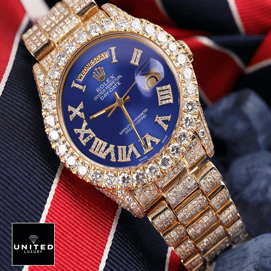 Rolex Day-Date 18038 "Iced Out" High Fidelity Replica Rolex Day-Date 36 18038 Iced Out Replica