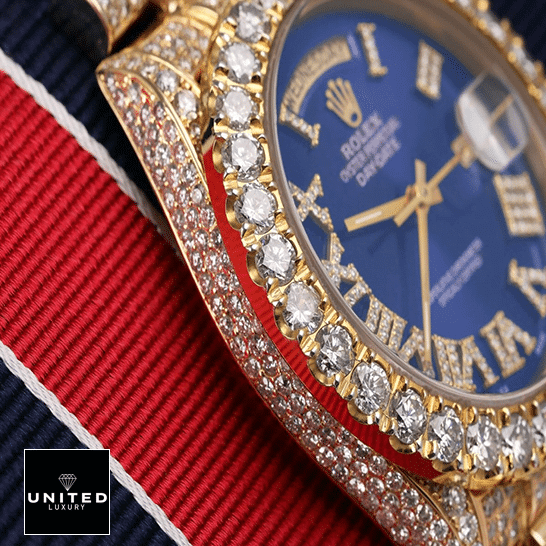 Rolex Day-Date 18038 "Iced Out" High Fidelity Replica Rolex Day-Date 36 18038 Gem-Set Bezel Replica