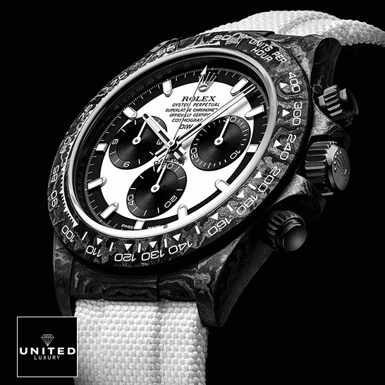 Rolex Cosmograph Daytona "Carbon Case" 4130CR Clone Ultra Realistic Copy Rolex Daytona Carbon Cream Dial Replica Black Background