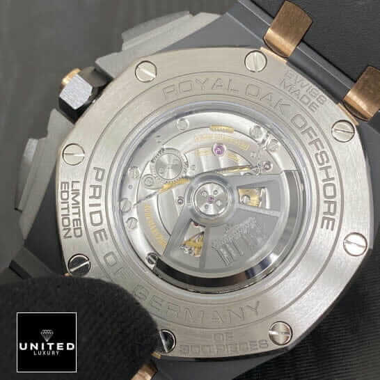 Audemars Piguet Royal Oak Offshore Chronograph 26415CE.OO.A002CA.01 "Black Ceramic" Mirror Replica 1:1 ap pride of germany replica back Audemars Piguet Royal Oak Offshore 26406FR.OO.A002CA.01 Replica Swiss Made Caliber