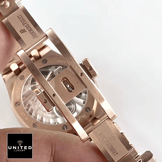Audemars Piguet Royal Oak Tourbillon 26522ST "Skeleton Dial" Luxury Clone Quality audemars piguet royal oak tourbillon white dial 20180803AP004 man Audemars Piguet Royal Oak Rose Gold Replica opened clasp white dial
