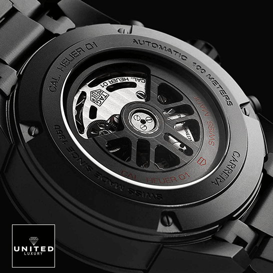 TAG Heuer Carrera 01 CAR2090.BH0729 "Black Skeleton" Top Grade Clone 1:1 Tag Heuer Carrera Stainless Steel Case Replica upside view