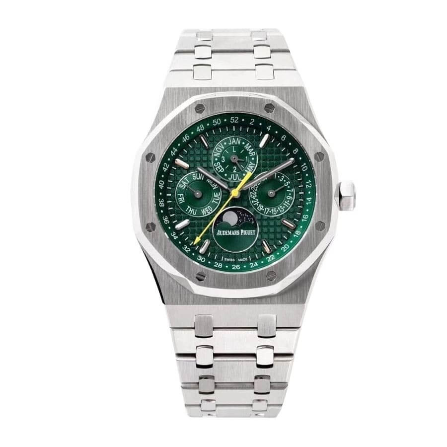 audemars-piguet-royal-oak-offshore-chronograph-green-dial-26574st-oo-26606st-03-multifunctional-series-replica Audemars Piguet Royal Oak Perpetual Calendar 26574ST "Blue Dial" Top Grade Replica - Image 1