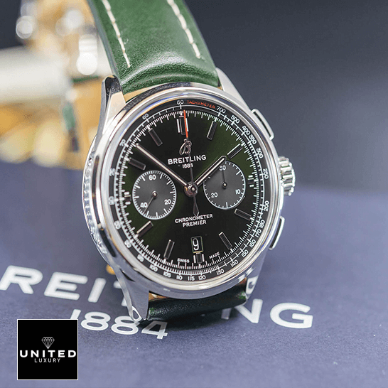 Breitling Premier B01 Chronograph AB0118A11L1X1 "Green Dial" Precision Duplicate 1:1 Breitling Premier Green Chronograph 42 Green Dial Replica on the box