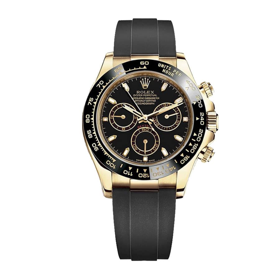 rolex-daytona-cosmograph-daytona-automatic-yellow-gold-116518ln-replica Rolex Cosmograph Daytona 116519LN "Oysterflex" Master Replica 1:1 - Image 1