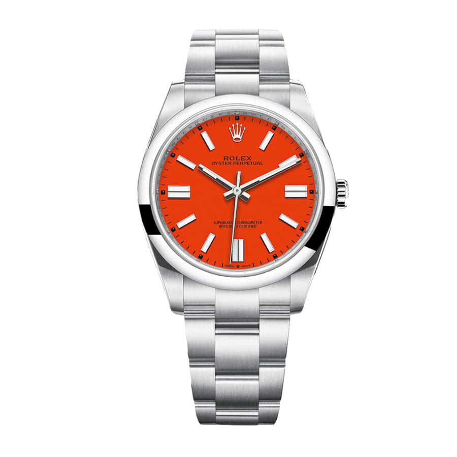 rolex-oyster-perpetual-red-dial-126000-replica Rolex Oyster Perpetual 126000 "Coral Red Dial" Ultra Detailed Clone - Image 1
