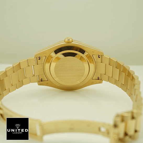 Rolex Day-Date 218238 "Presidential" Ultra Fine Replica rolex day date II collection gold silver white dial 218238 back Rolex Day-Date II Collection Yellow Gold Case 218238 Replica