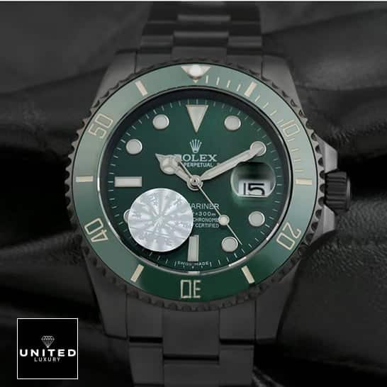 Rolex Submariner Blaken 116611N "Green Dial" Ultra Precision Replica rolex blaken submariner green 166611n1 Rolex Blaken Green Dial on a Black Backround