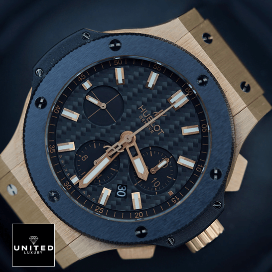 Hublot Big Bang 301.PB.131.RX "Geneve" Next Level Replica hublot big bang 301.PM .1780.RX replica tiltedright Hublot Big Bang 301.PM_.1780.RX Gold Case Black Bezel Replica fornt view