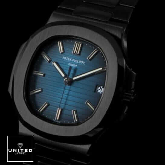 Patek Philippe Nautilus 5711/1A-010 "Black Dial" High-End Replica 1:1 nautilus 5711 black replica 2 Patek Philippe Geneve Blue Dial 5711 Replica black background