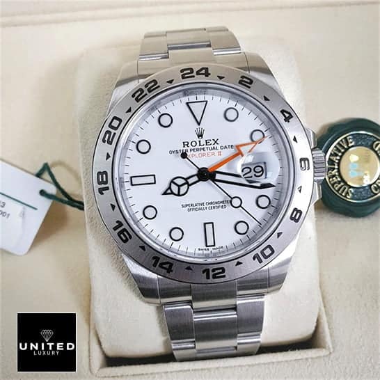 Rolex Explorer II 226570 "Polar" Deluxe Clone Edition rolex 216570 replica5 Rolex 216570 White Dial Replica in Rolex Box