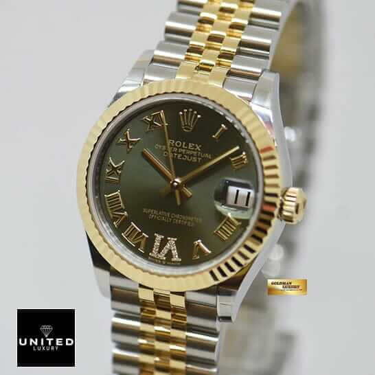 Rolex Datejust 278273 "Mint Green Jubilee" Perfect Duplicate Edition rolex 278273 green jubile 3 Rolex Green Dial Roman Jubilee Bracelet Replica white background