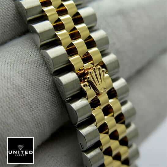 Rolex Datejust 278273 "Mint Green Jubilee" Perfect Duplicate Edition rolex 278273 green jubile 5 Rolex 278273 Steel Gold Jubilee Bracelet Replica bracelet on the rolex logo