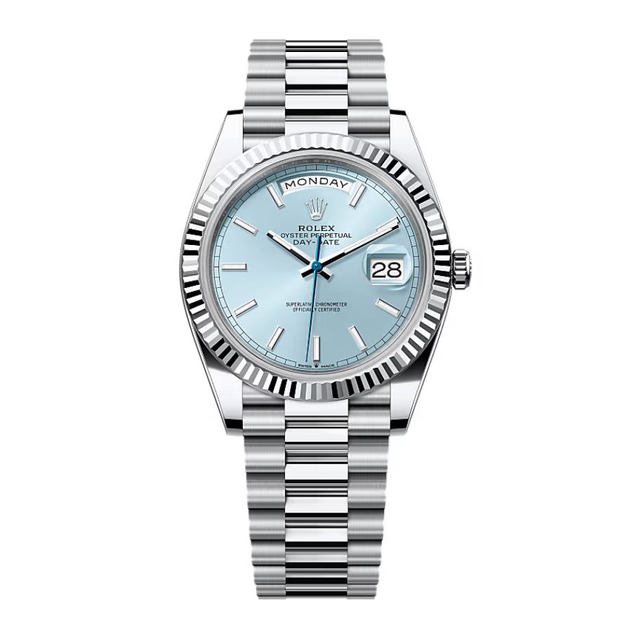 Rolex-Day-Date-Ice-Blue-Grooved-Replica-1 Rolex Day-Date 228236 "Ice Blue Grooved" Super Clone Quality - Image 1