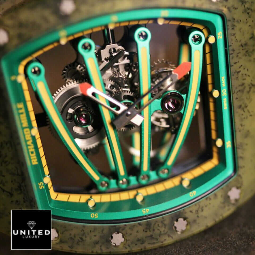 Richard Mille RM 59-01 "Yohan Blake" First-Class Clone Yeni Proje 1 10 Richard Mille Green Dial Bezel Carbon Case Replica close view