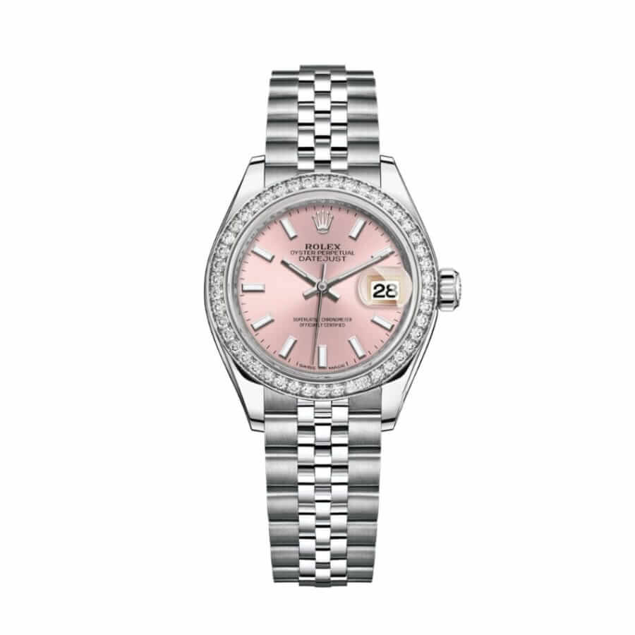 rolex-datejust-pink-dial-replica-1 Rolex Lady-Datejust 279384RBR "Pink Dial Diamond Bezel" 1:1 Master Replica - Image 1