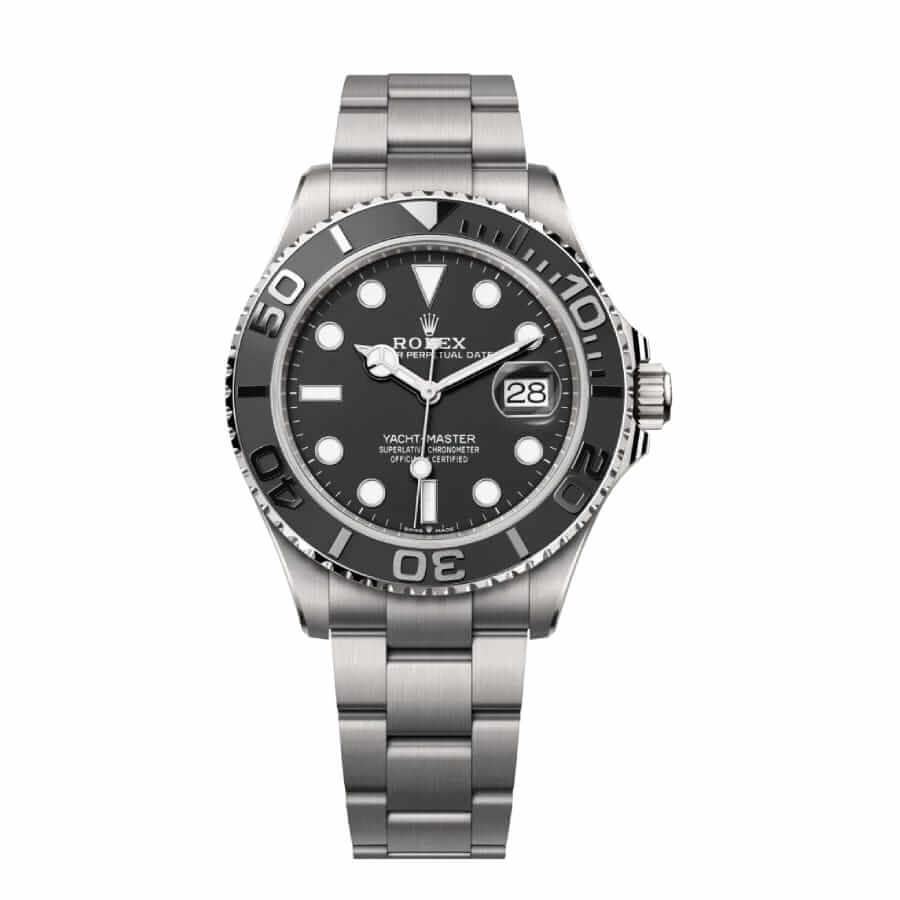 116695SATSblackdialblacksteel-1 Rolex Yacht-Master Titanium 226627 "White Gold Black Dial" Exclusive Clone 1:1 - Image 1