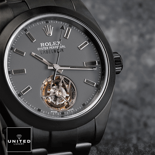 Rolex Milgauss 116400 "Label Noir" Near Original Clone unitedluxury black Rolex Label Noir Black Case & Bezel Replica