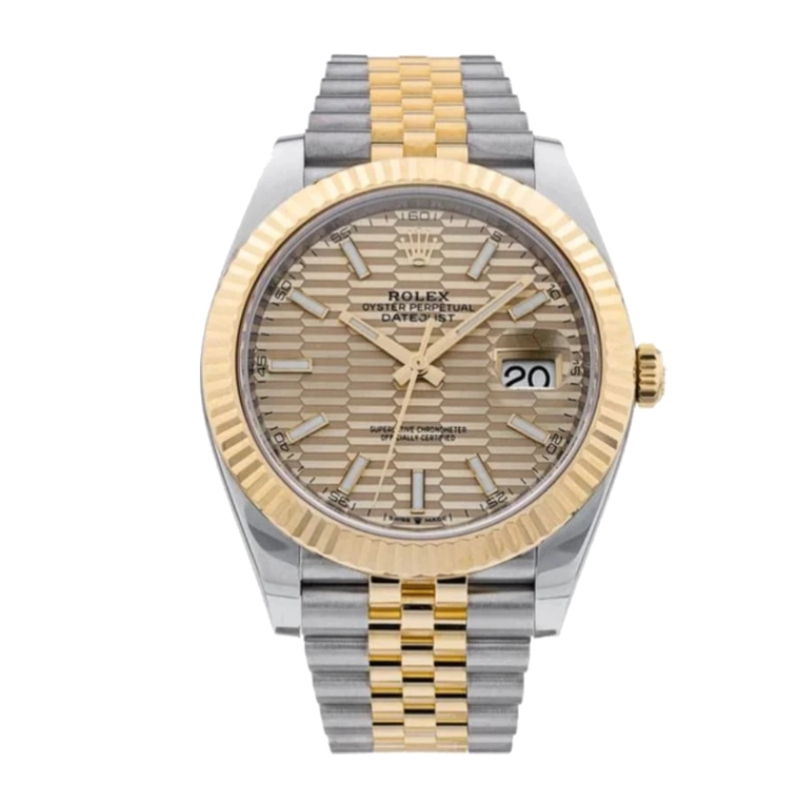 Rolex-Datejust-41-126333-Gold-Motif-Replica Rolex Datejust 126333 "Yellow Rolesor" Supreme Clone Quality - Image 1