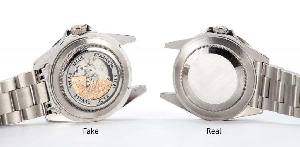 Fake Rolex vs Real: Super Clone Comparison Guide 2026 10 fake clear caseback real rolex case back 1024x501 1